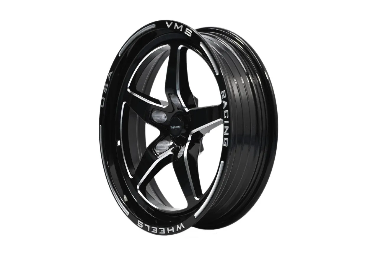 VMS Wheels Star 17x4.5 5x120 -25.4 Offset Black Milling Finish - VWST025