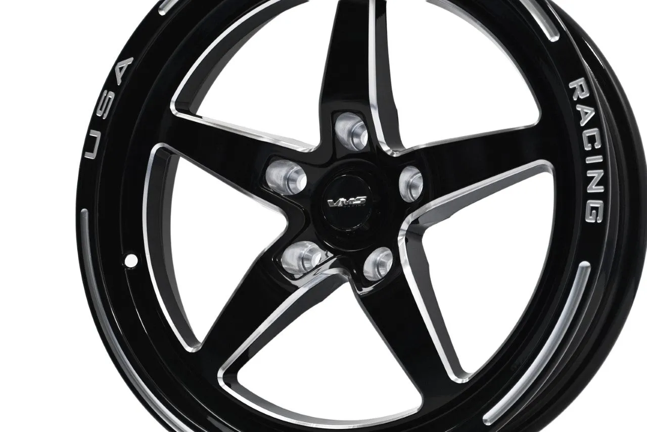 VMS Wheels Star 17x4.5 5x120 -25.4 Offset Black Milling Finish - VWST025