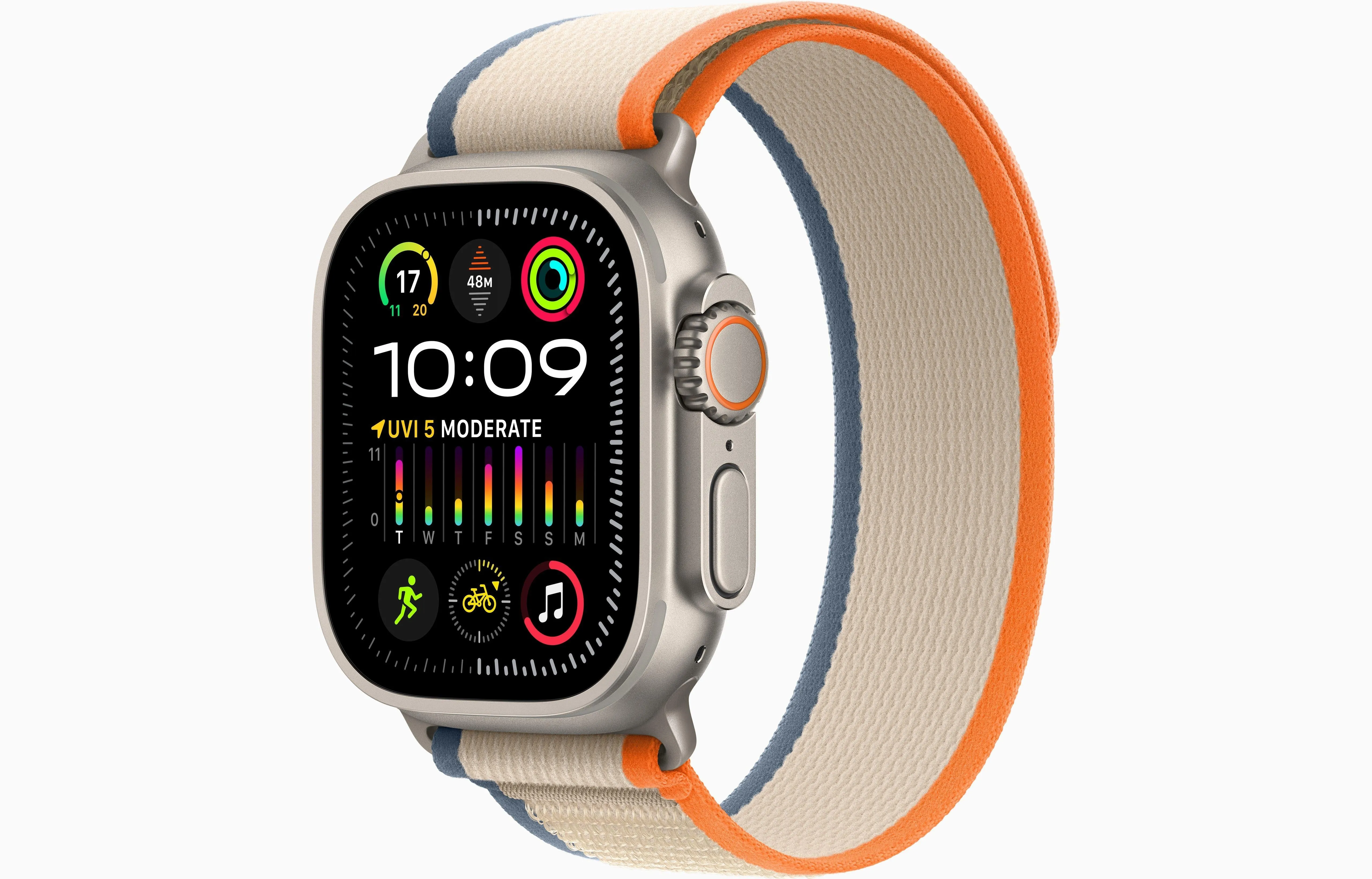 Watch Ultra 2 Gps   Cellular 49Mm Titanium Case With Orange/Beige Trail Loop - M/L