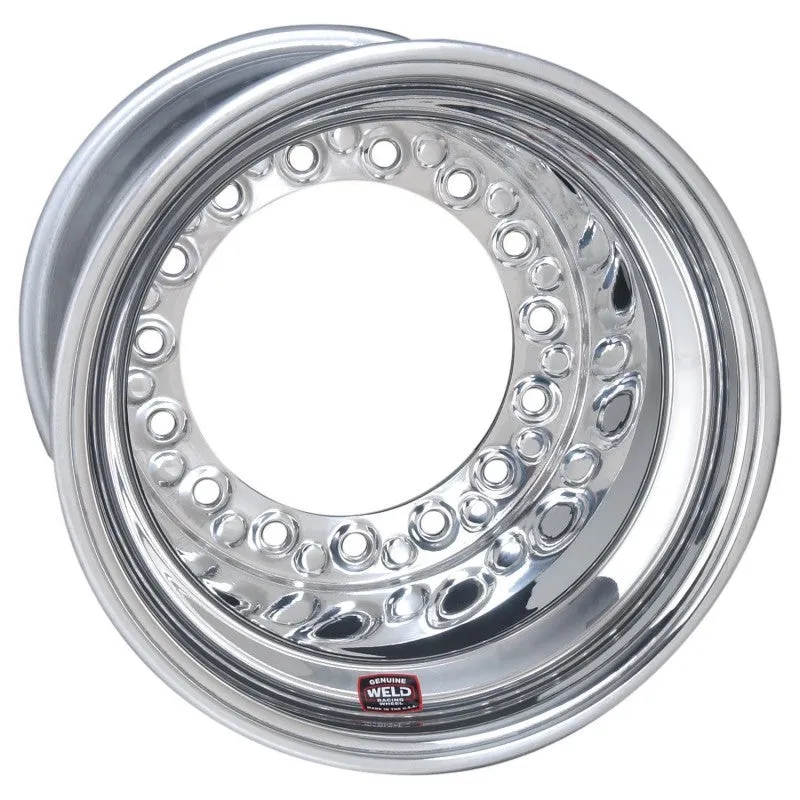 Weld HS Wide 5 Modified Wheel - 15' x 12" - 5" Back Spacing - Aluminum - Polished - Outer Bead-Loc