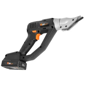 WEN 20314 20V Max Cordless Variable Speed Swivel Head Electric Metal Shear with 2Ah Lithium Ion Battery and Charger