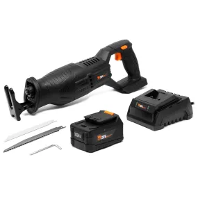 WEN 20630 20V Max Brushless Cordless Reciprocating Saw with 4.0Ah Lithium-Ion Battery and Charger