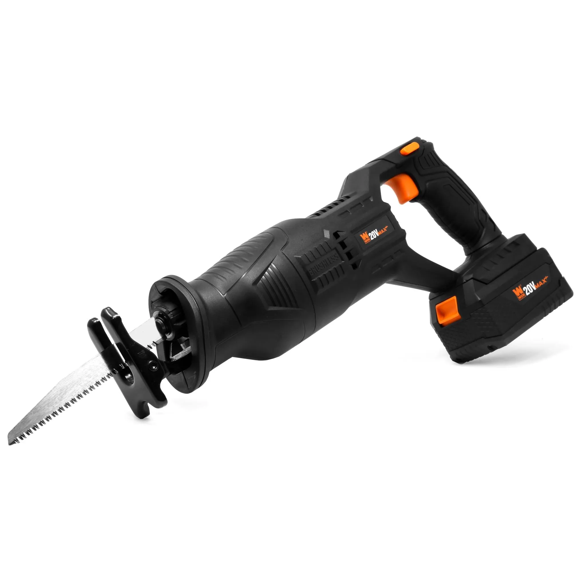 WEN 20630 20V Max Brushless Cordless Reciprocating Saw with 4.0Ah Lithium-Ion Battery and Charger