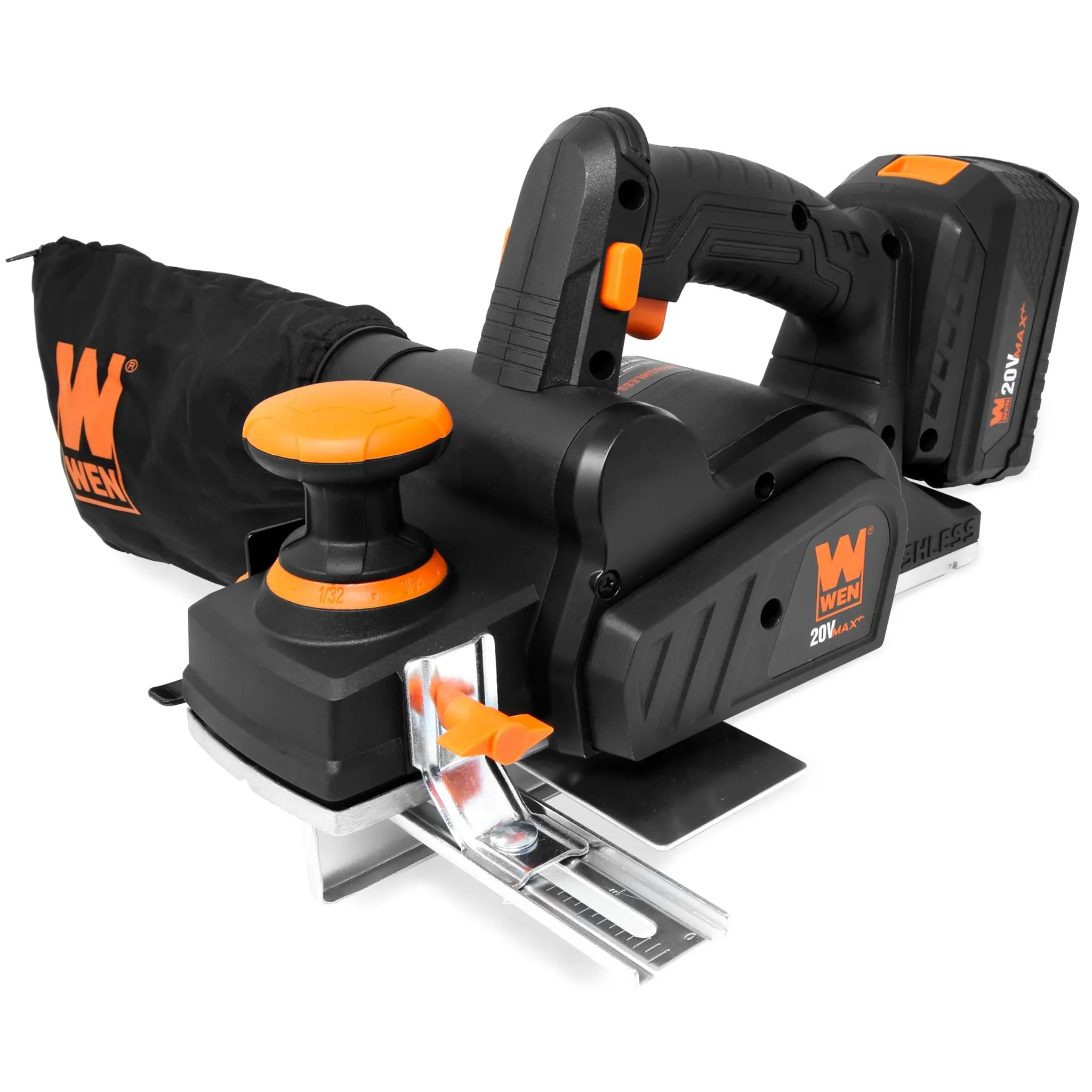 WEN 20653 20V Max Brushless Cordless 3-1/4-Inch Hand Planer with 4.0 Ah Lithium-Ion Battery and Charger