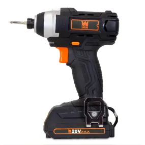 WEN 49135 20V Max Cordless 1/4-Inch Impact Driver w/ Battery, Bits, Charger and Carrying Bag