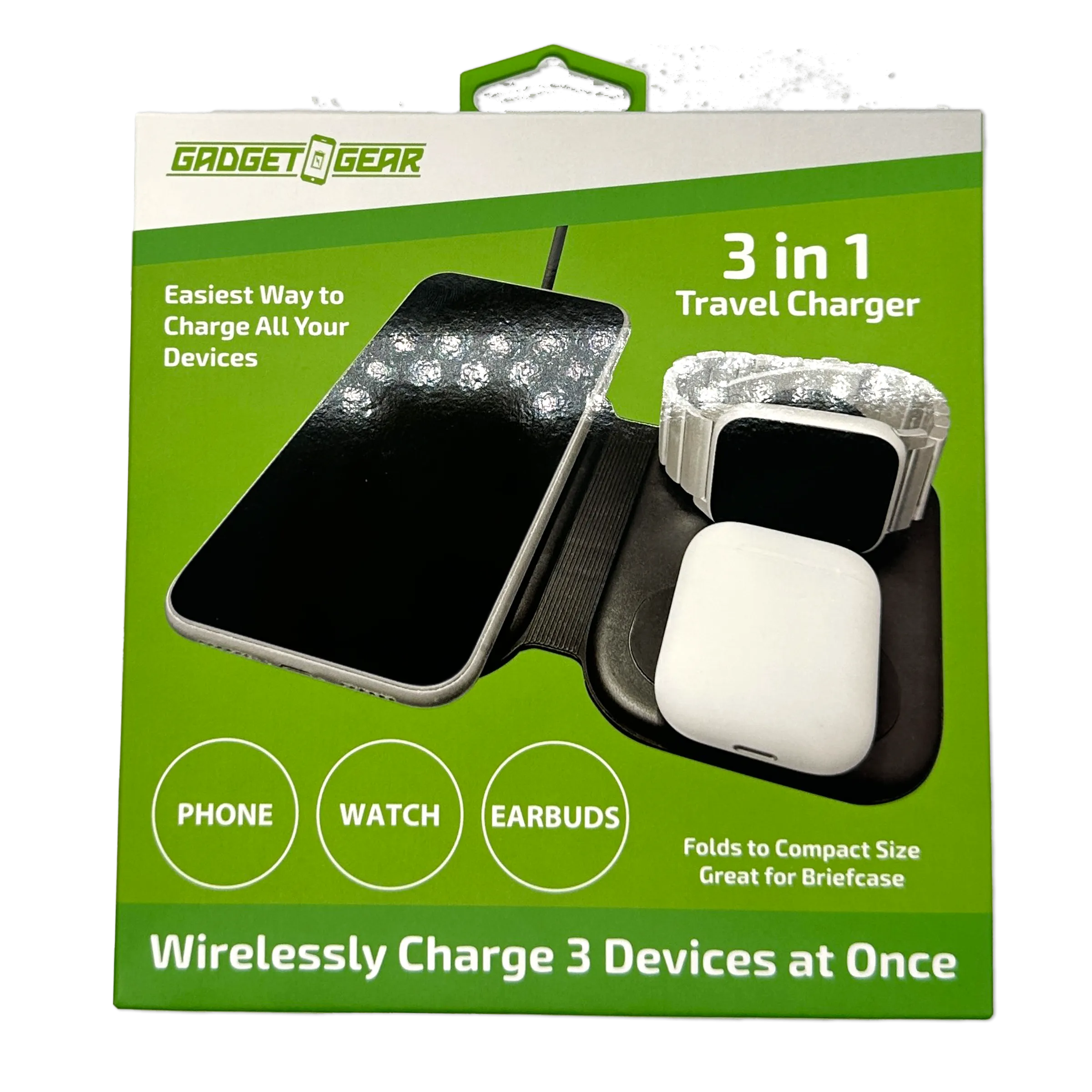 Wireless 3 in 1 Charging Travel Station - 4 Pieces Per Retail Ready Display 23754