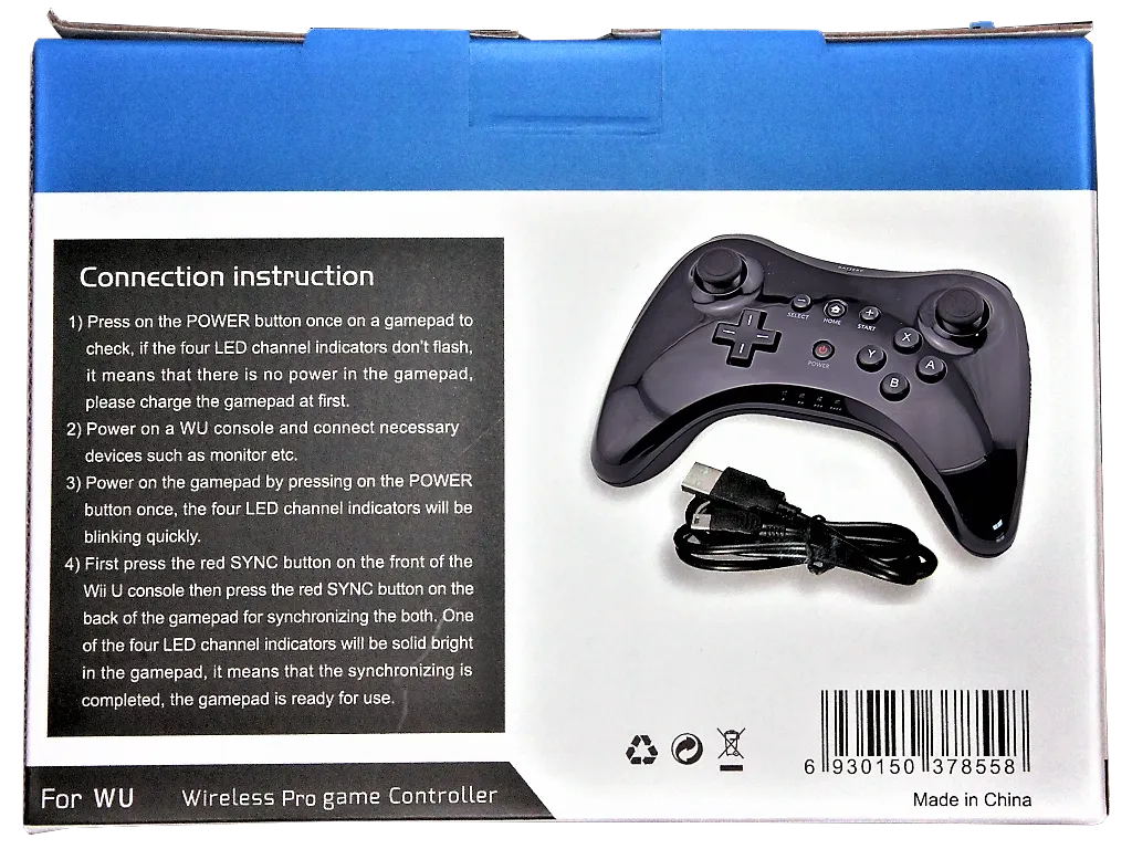 Wireless Pro Game Controller For Wii U *Brand New* Black