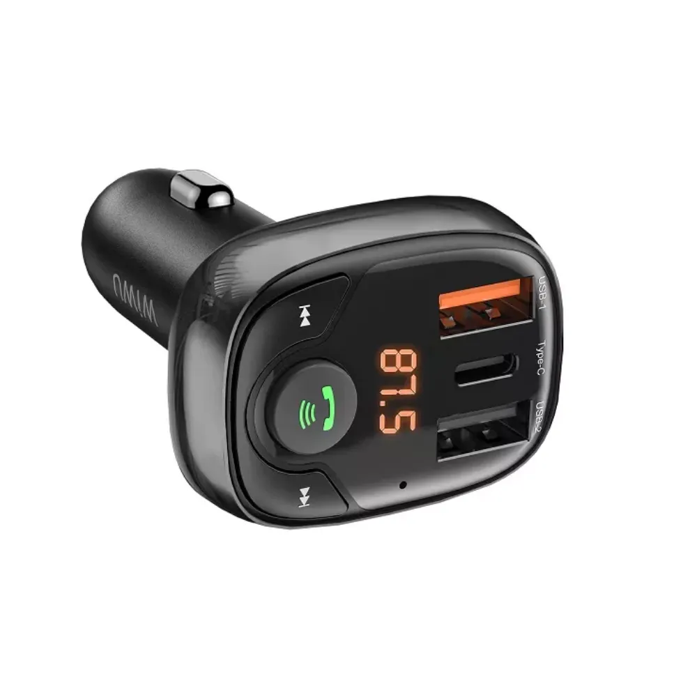 WIWU PC600 BLUETOOTH 5.0 WIRELESS TRANSMITTER CAR CHARGER