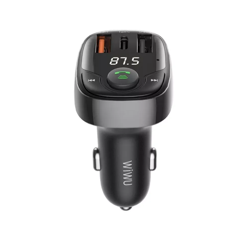 WIWU PC600 BLUETOOTH 5.0 WIRELESS TRANSMITTER CAR CHARGER